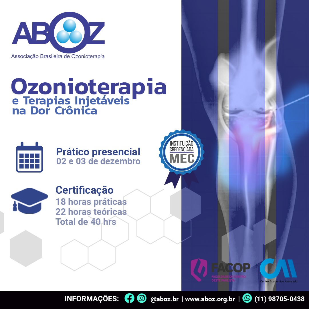 30˚ CONGRESSO BRASILEIRO DE OZONIOTERAPIA DA ABOZ - Cursos - ABOZ -  Associação Brasileira de Ozonioterapia